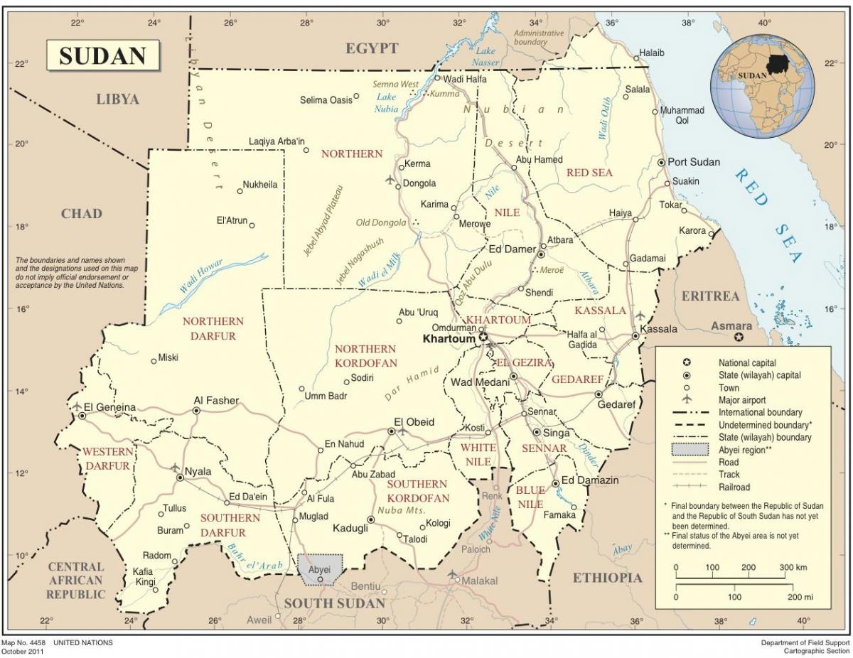 Kaart van Soedan state