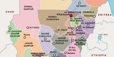 Kaart van Soedan streke
