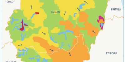 Kaart van Soedan wasbak 